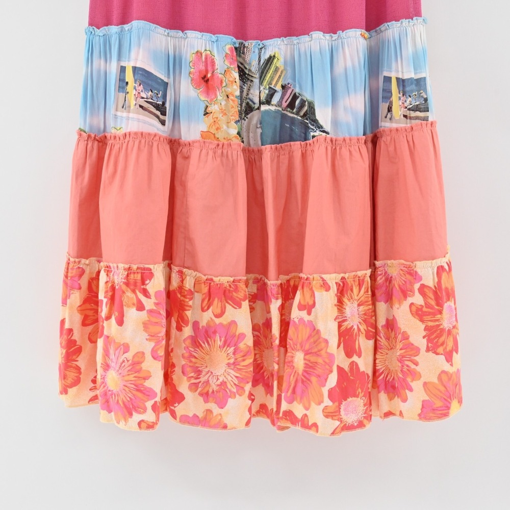 WEEKEND CLOTHES LINE Skirt Sz M Floral Mixed Print Multicolor Tiered Midi Hippie - Picture 13 of 14